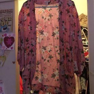 Pink flower kimono